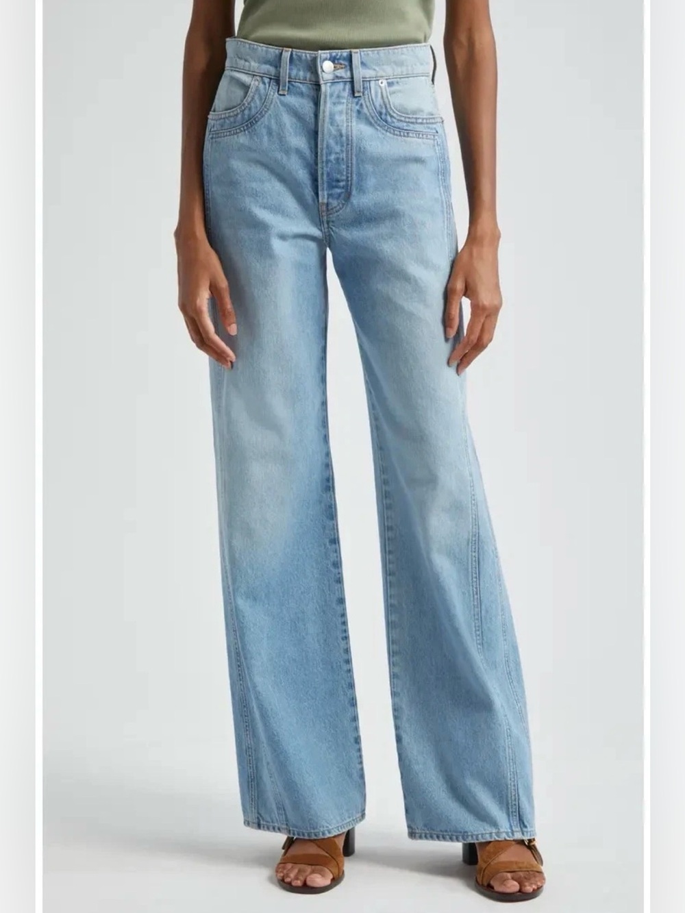New Veronica Beard Taylor High Waist Wide Leg Jeans
